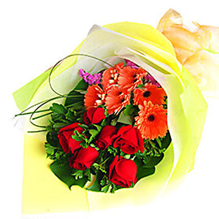 Red Bouquet Of Love:Gerberas