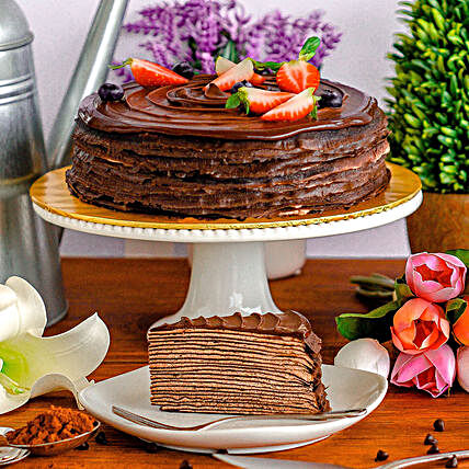 Yummy Triple Chocolate Crepe Cake:Chocolate Cake Delivery in Malaysia