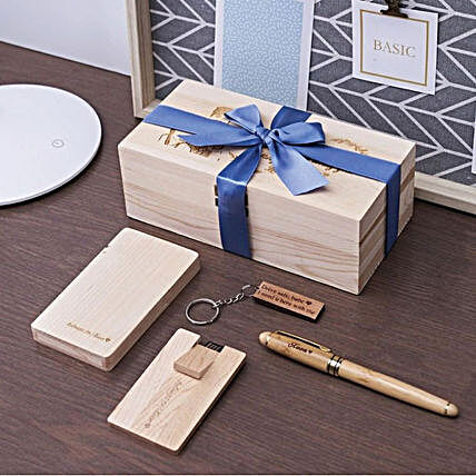 Personalised Wooden Office Gift Set