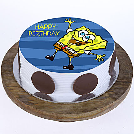 Happy Spongebob Photo Cake:Cartoon Cakes