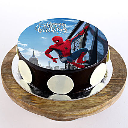 The Spiderman Chocolate Photo Cake:Cartoon Cakes