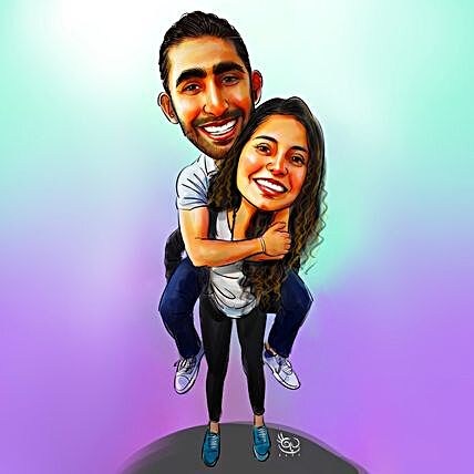 Personalised Lovely Couple Caricature