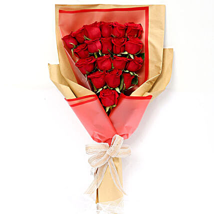 Elegant 20 Red Roses Bouquet:New Year Gifts Delivery In Malaysia