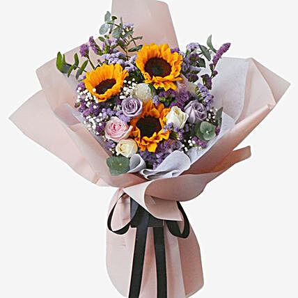 Happy Sunshine Bouquet:Send Sunflowers to Malaysia