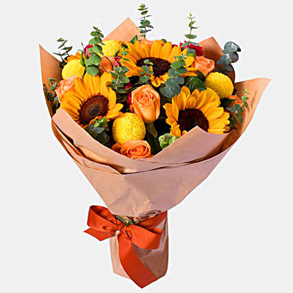 Ray Of Happiness Flower Bouquet:Send Sunflowers to Malaysia