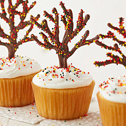 Chocolate Tree Cupcakes 6 Pcs:Christmas Cakes Delivery In Malaysia