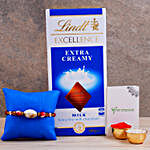 Designer Shell Rakhi And Lindt Chocolate