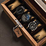 Personalised 5 Slots Walnut Wood Watch Box