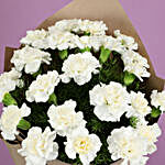 Enchanting 24 White Carnations Bouquet