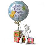Soft Bunny Plushie And Baby Shower Latex Balloon Hamper