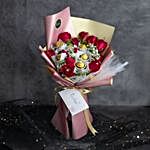 12 Stalks Red Roses Bouquet And Ferrero Rocher