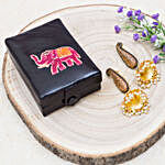Jhumka Earrings And Handpainted Jewellery Box For Her