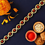Spiritual Rudraksha Bracelet Style Rakhi With 16 Ferrero Rocher