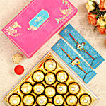 Bal Krishna And Bal Hanuman Rakhi Set With 16 Ferrero Rocher