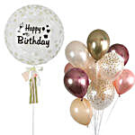 Bday Balloon With Confetti And Latex Balloons