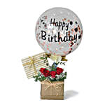 Birthday Balloon And Royce Chocolates Roses Box