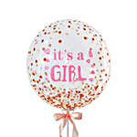 Its A Girl Glitter Confetti Balloon