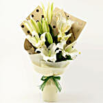 Bright White Oriental Lilies Bouquet