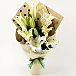 Bright White Oriental Lilies Bouquet