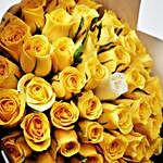 Enticing Yellow White Roses Beautifully Tied Bouquet