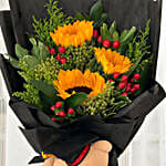 Vibrant Flower Bouquet With Graduation Teddy