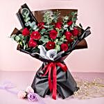 Diamond Studded Red Roses Bouquet