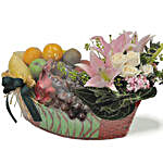 Nezaket Fresh Fruits Basket And Flowers Gift