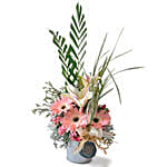 Sansli Gerberas Lilies Flower Pot