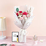 Carnations And Roses Bouquet With Chanel Perfume