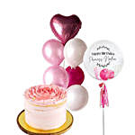 Strawberry Victoria Cake With Bubble Balloon Bouquet