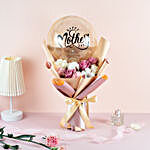 Mixed Roses And Balloon Bouquet With Chanel Perfume