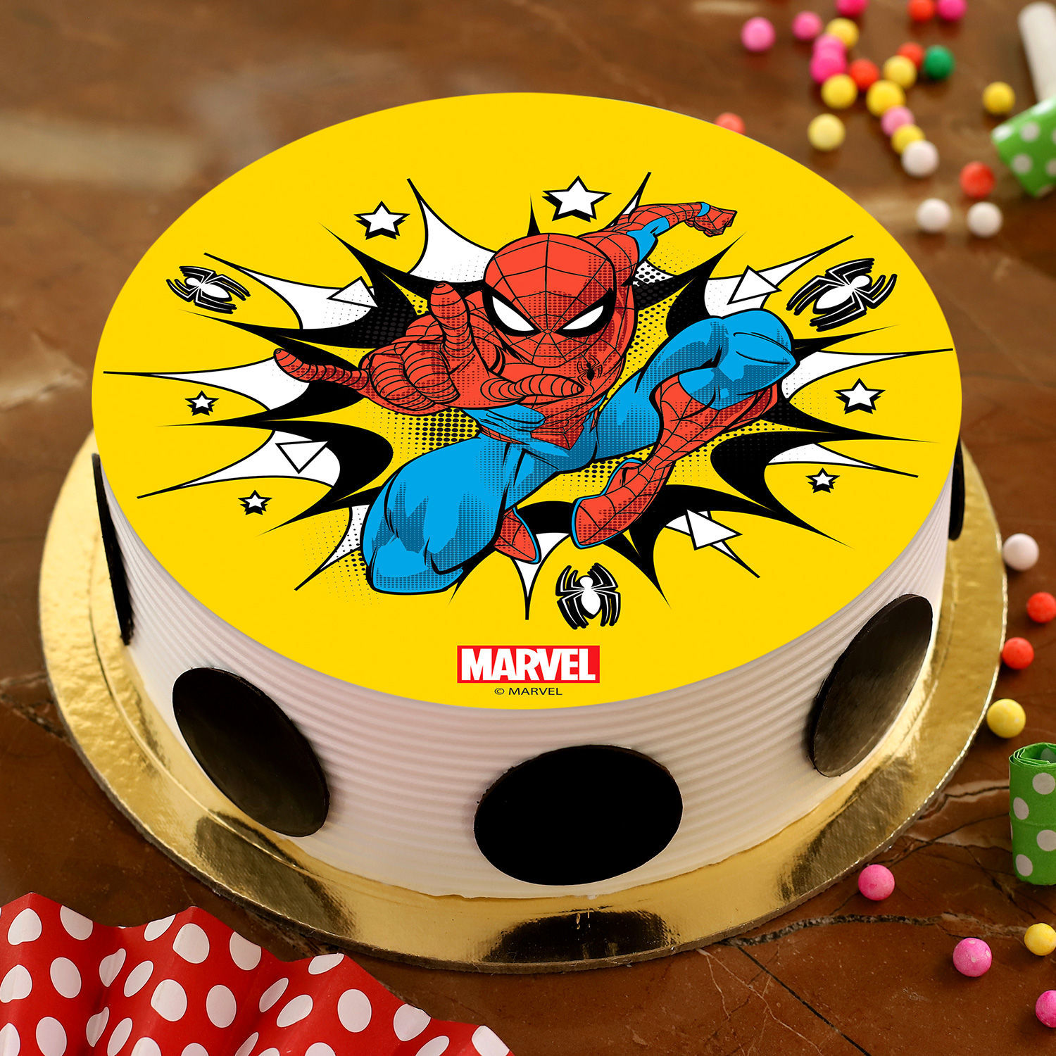 Boom Spiderman Pineapple Photo Cake Half Kg Malaysia Gift Boom Spiderman Pineapple Photo Cake Half Kg Ferns N Petals