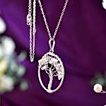 Delicate Tree Of Life Crystal Pendant And Chain Set