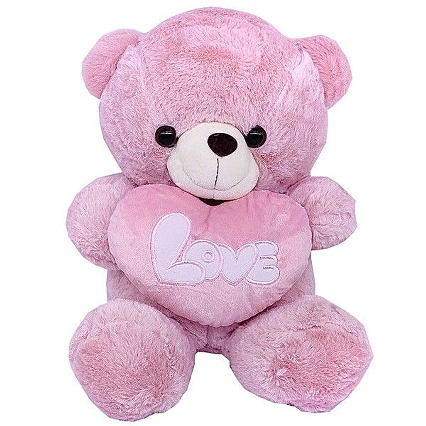Cute Pink Teddy Carrying Love Cushion