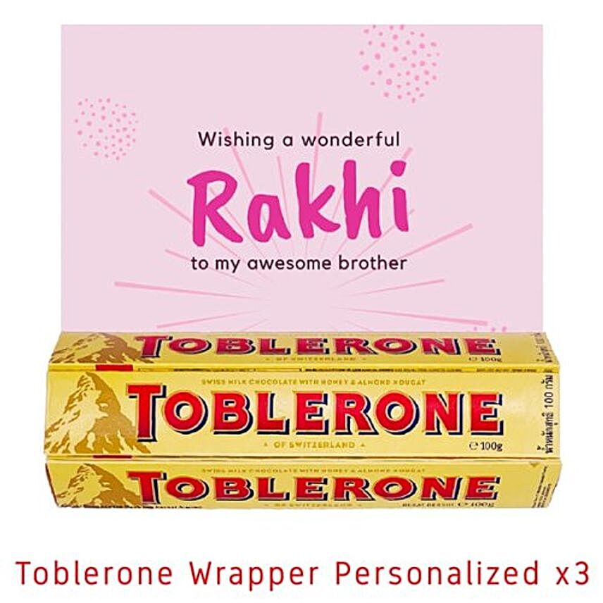Personalized Wrapper Of 3 Toblerone Combo  100g Each