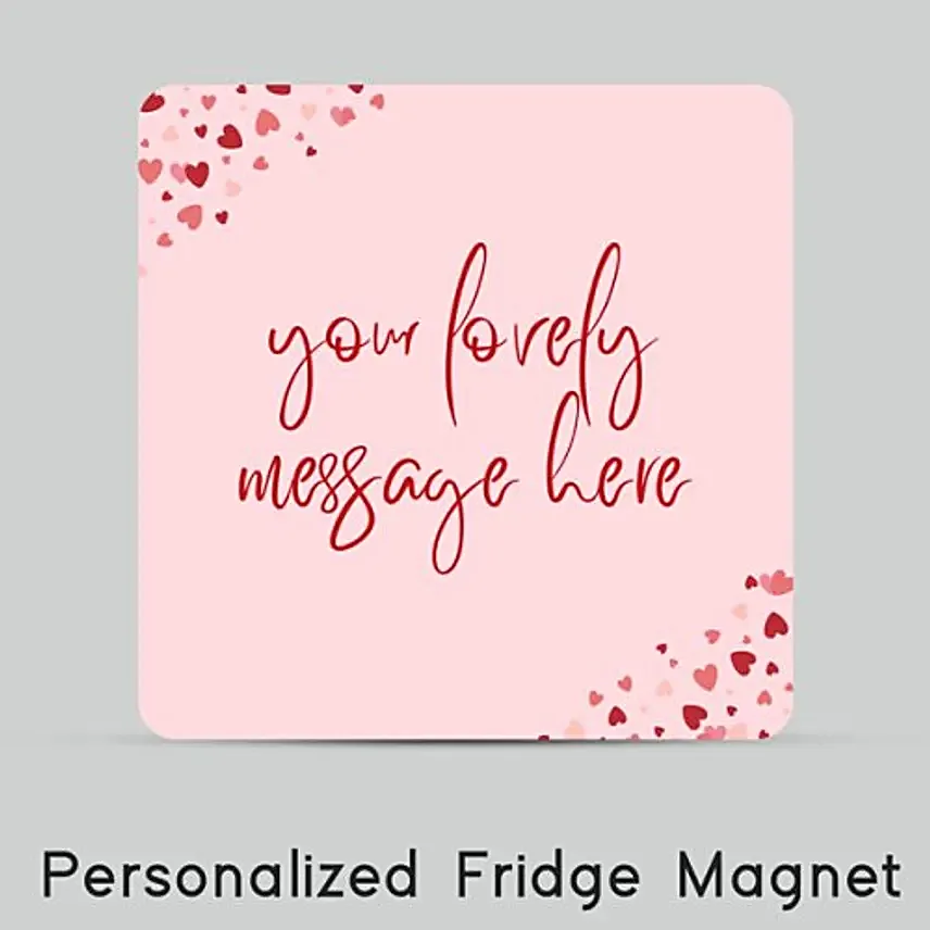 Mini Hearts Design With Personalized Message Print Fridge Magnet