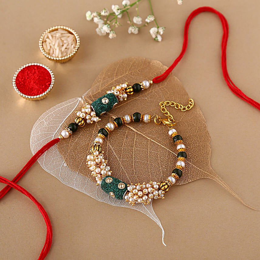 Sneh Attractive Rakhi Set & Sweets Tin