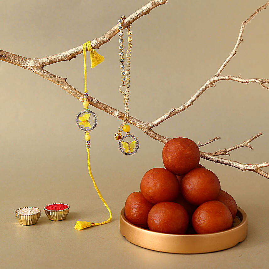 Sneh Butterfly Bhaiya Bhabhi Rakhi & Gulab Jamun