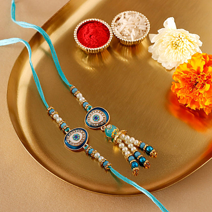 Sneh Evil Eye Rakhi Set With Soan Papdi & Almonds