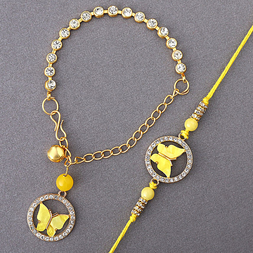 Sneh Lovely Rakhi Set With Soan Papdi & Almonds
