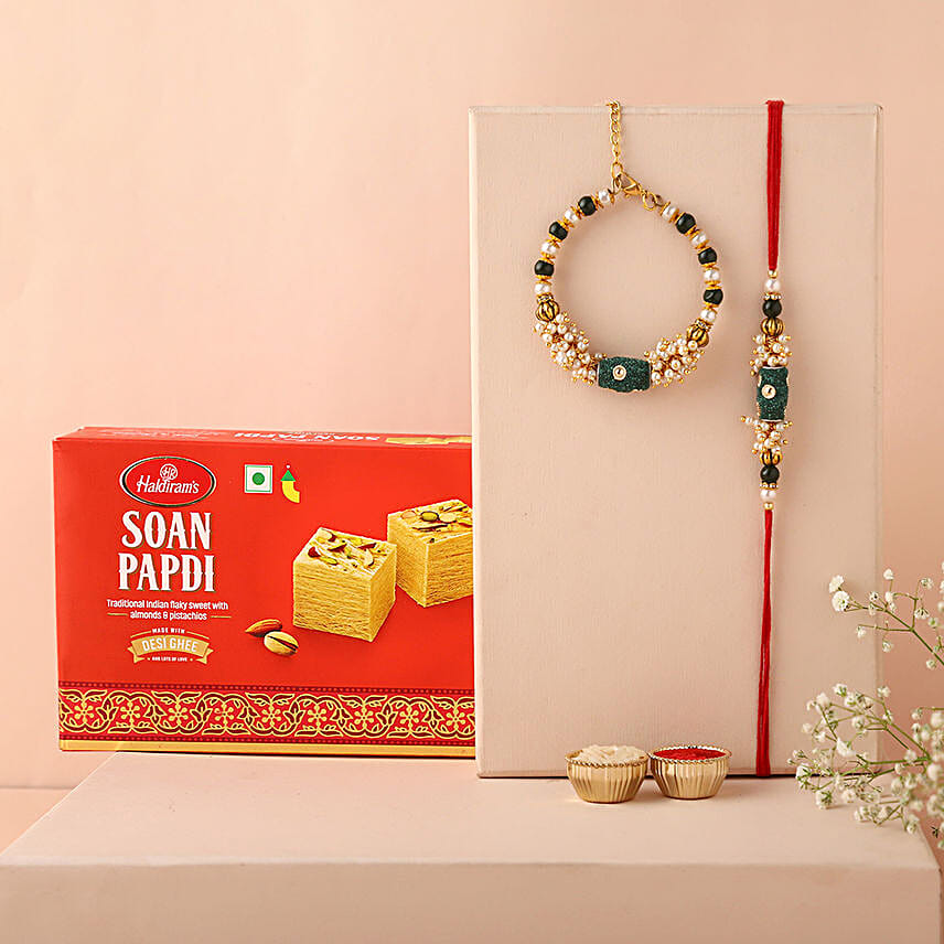 Sneh Pearl Bhaiya Bhabhi Rakhis & Soan Papdi
