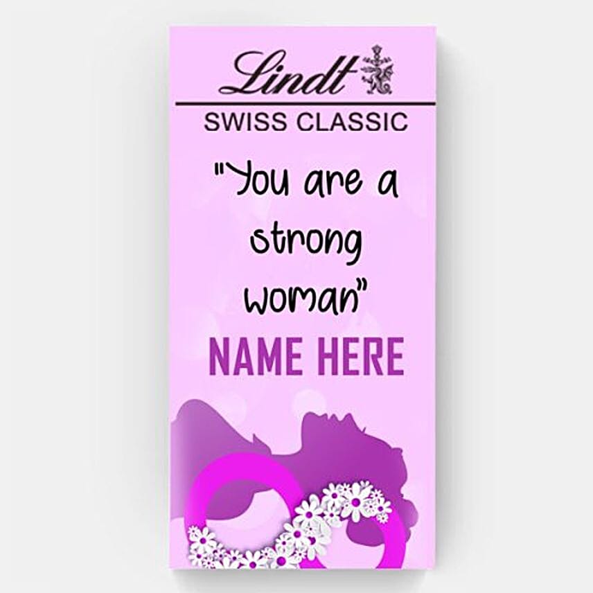 You Are A Strong Woman Printed Lindt Swiss White Chocolate Cover