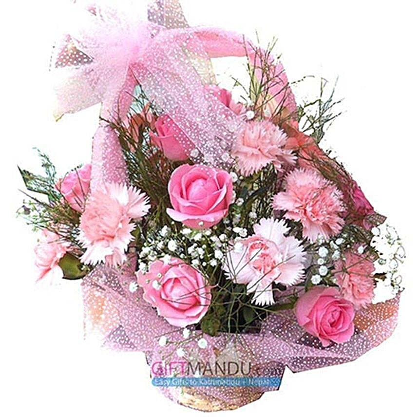 You Are My Beautiful Garden Pink Flowers Basket