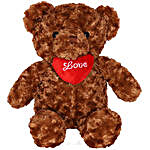 Cute Brown Teddy Bear with Heart Pillow 17