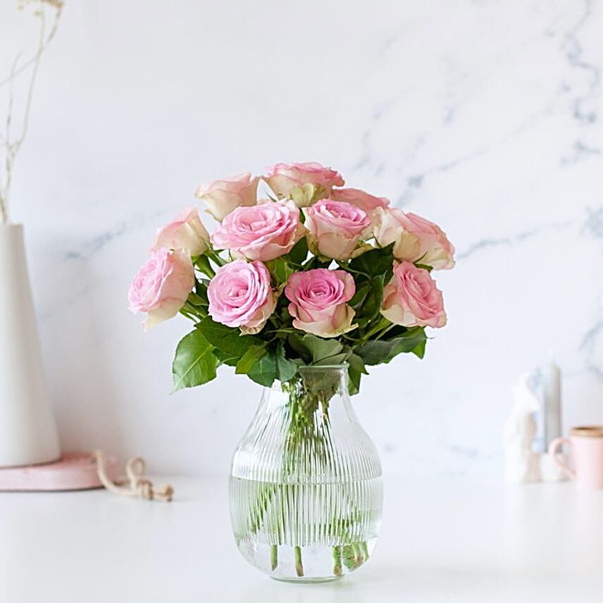 Pink Roses Letter Box Bouquet