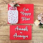 Personalised Our Happy Place Mason Jar Nameplate