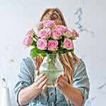 Pink Roses Letter Box Bouquet