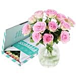 Pink Roses Letter Box Bouquet