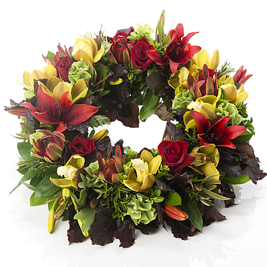 Fresh Flowers Wreath:Flower Delivery New Zealand