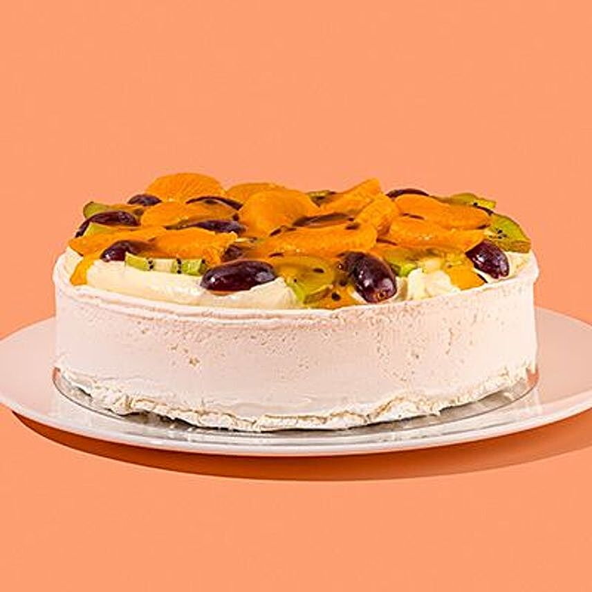 White Fresh Fruit Cake:Chocolate Cake Delivery in New Zealand